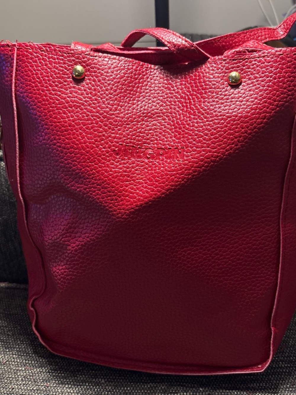 Tignanello Red Pebbled Leather Tote with Top Handles